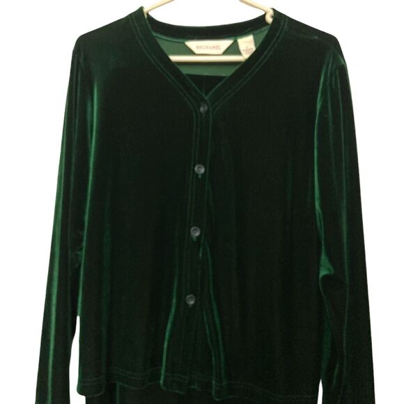 #3716 Bechamel Womens 90's green velour skirt set size L - Picture 6 of 6